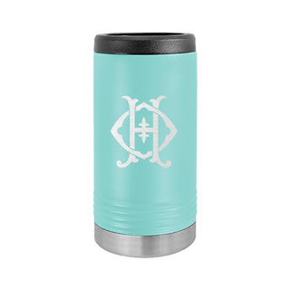 Personalized Monogram Chic Slim Can Beverage Holder-Teal