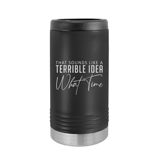 What Time? Slim Can Beverage Holder-Black