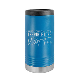 What Time? Slim Can Beverage Holder-Royal Blue
