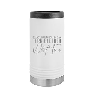 What Time? Slim Can Beverage Holder-White