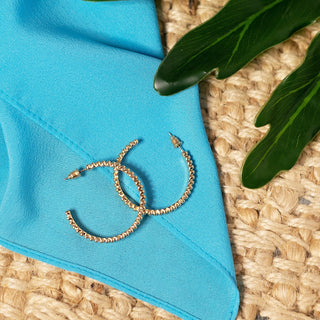 Gold Beaded Hoop Earrings
