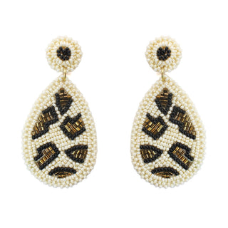 Creme Cami Leopard Earrings