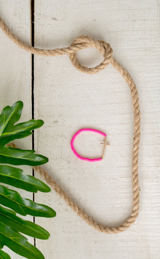 Hot Pink Cross Bracelet