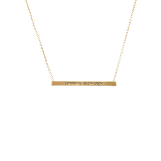 Gold Be Daring Bar Necklace Card 