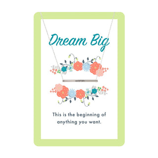 Silver Dream Big Bar Necklace Card 