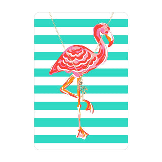 Gold Flamingo Necklace Card