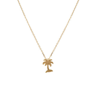Gold Palm Tree Necklace Card
