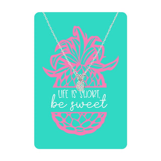 Silver Pineapple Necklace Card