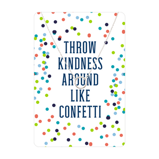 Silver Circle Color Me Happy Necklace Card 